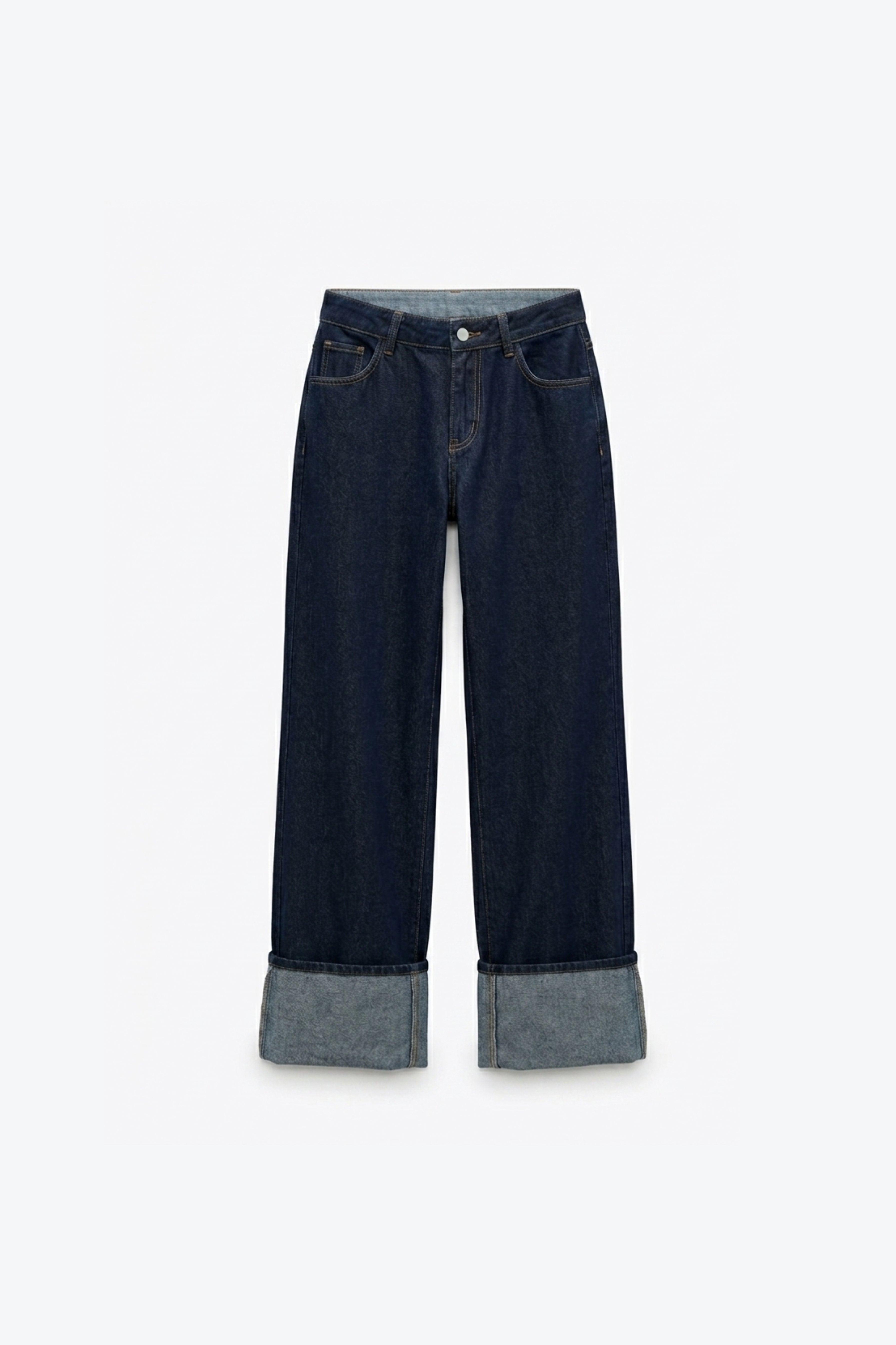JEANS LARGE À GRAND REVERS