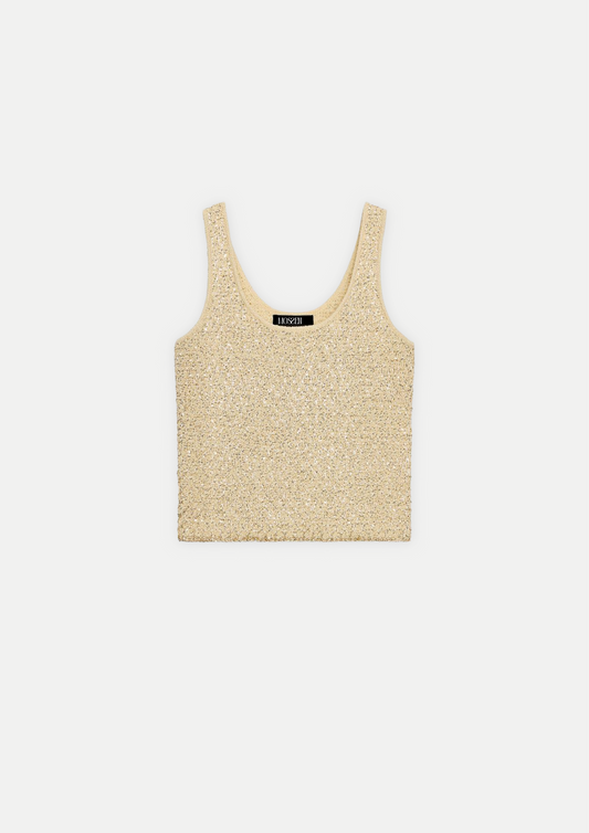 TOP EN MAILLE À SEQUINS