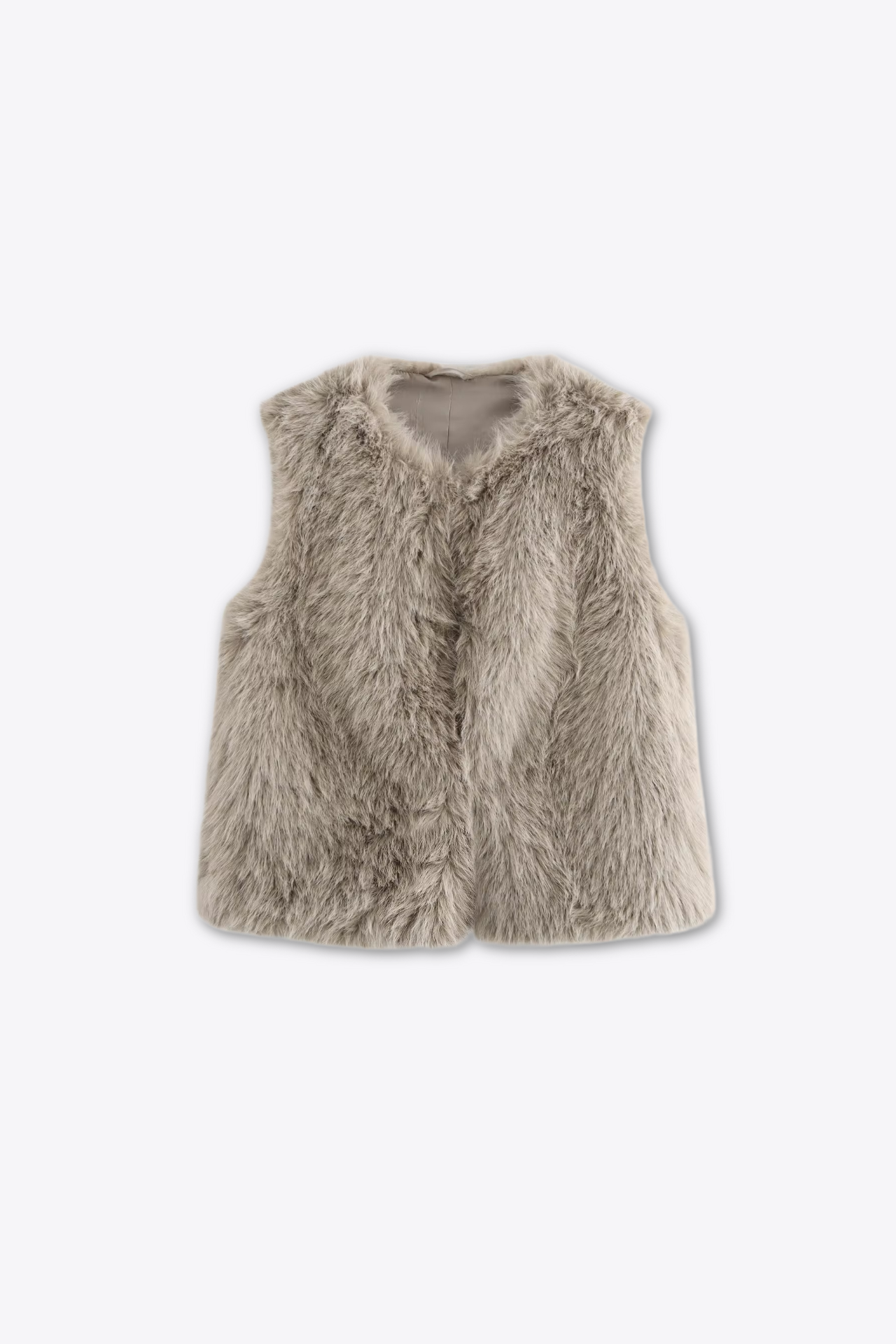 GILET SANS MANCHES EFFET FOURRURE