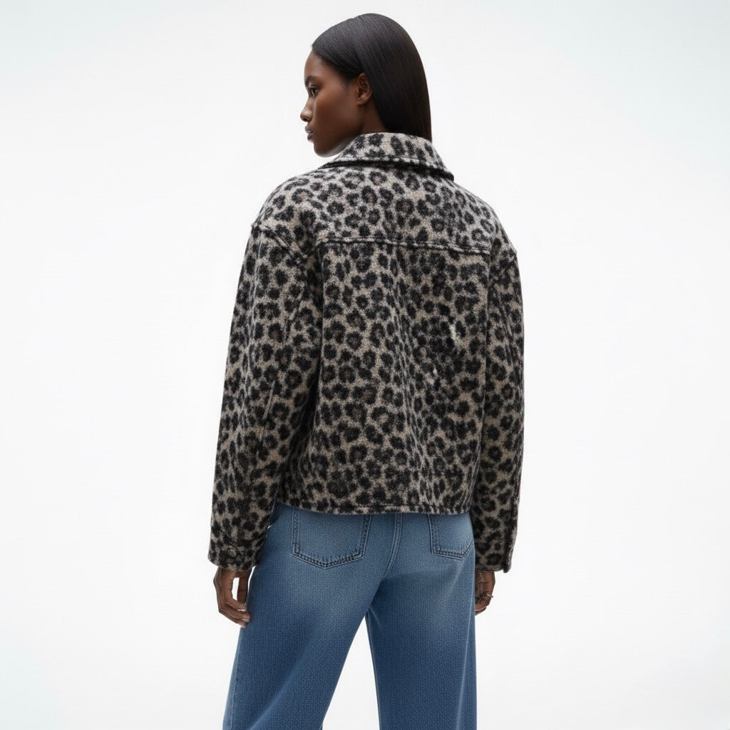 VESTE COURTE IMPRIMÉE ANIMALIER