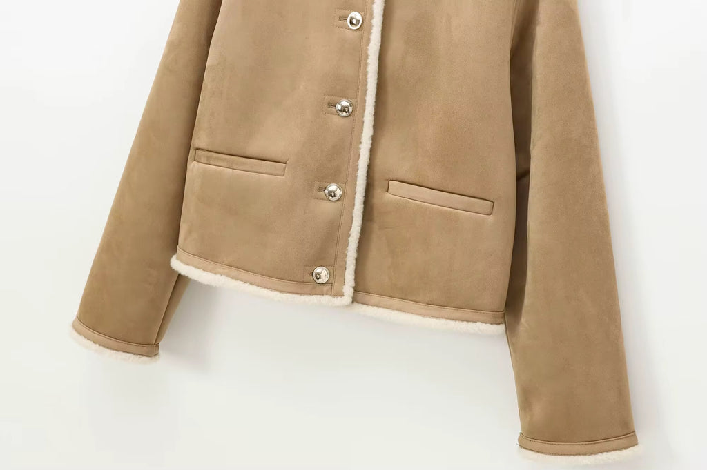 VESTE COURTE RÉVERSIBLE DOUBLÉE POLAIRE