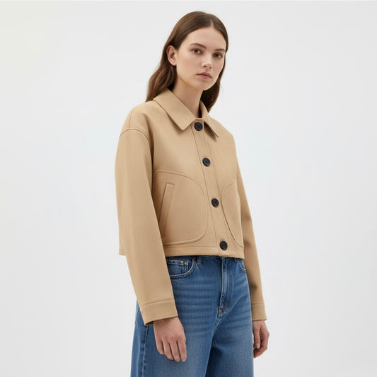 VESTE COURTE AVEC DAIM