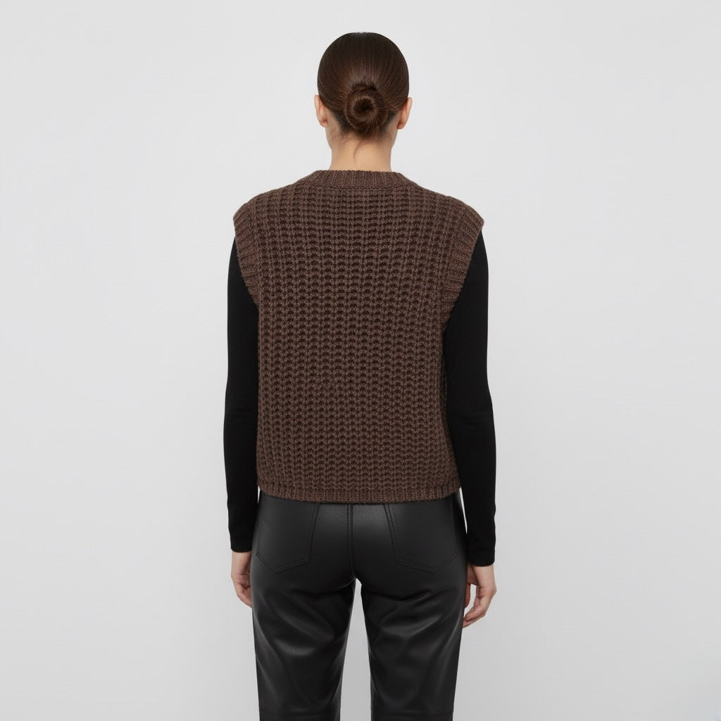 CARDIGAN EN TRICOT SANS MANCHES