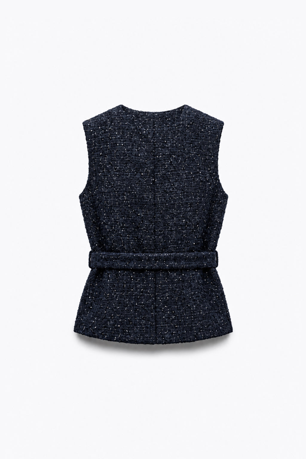 GILET STRUCTURÉ EN TWEED À CEINTURE