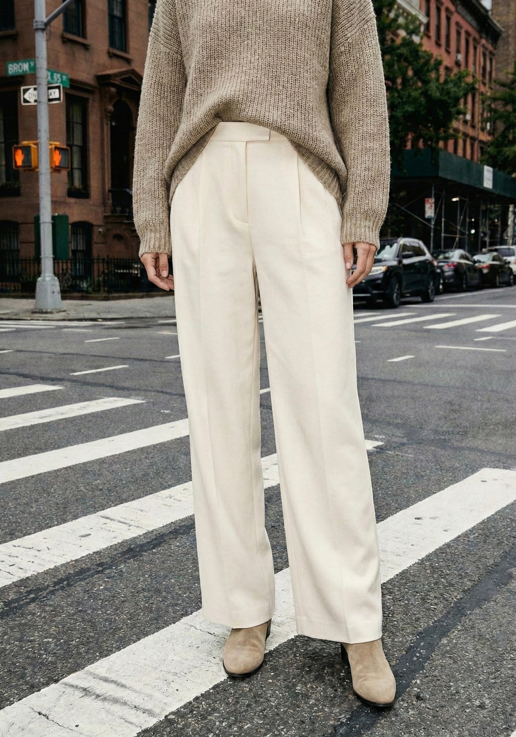 PANTALON TAILLE HAUTE COUPE LARGE