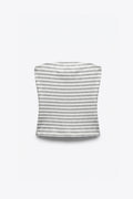 TOP CROPPED EN TRICOT FIN RAYÉ