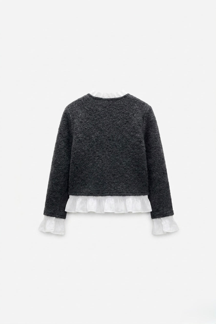 CARDIGAN STRUCTURÉ À VOLANTS INTÉGRÉS