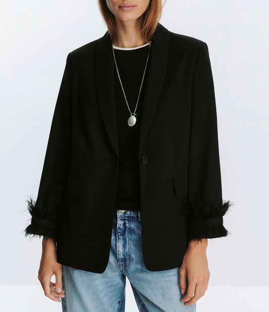 Black satin blazer • Women