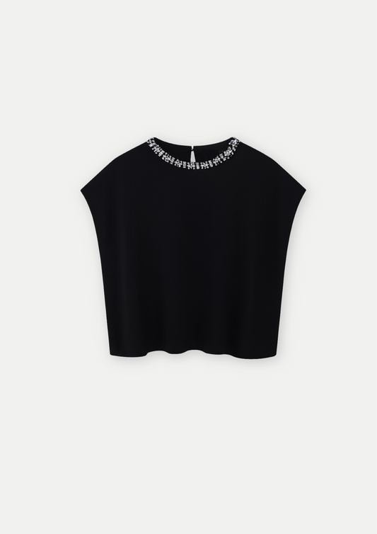 TOP SANS MANCHE EN STRASS
