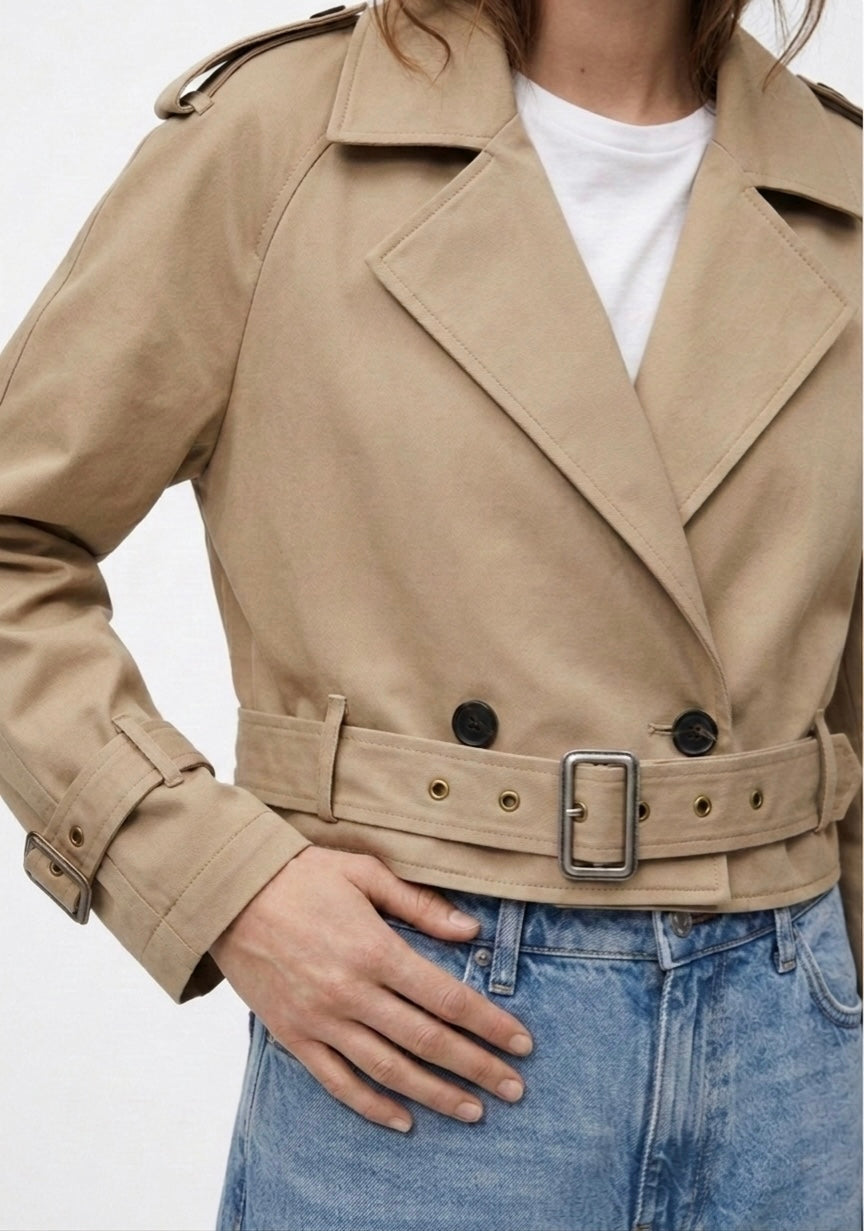 TRENCH-COAT COURT CROISÉ