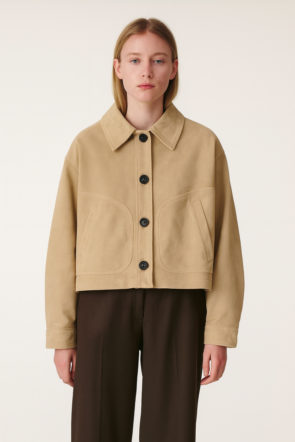 VESTE COURTE AVEC DAIM