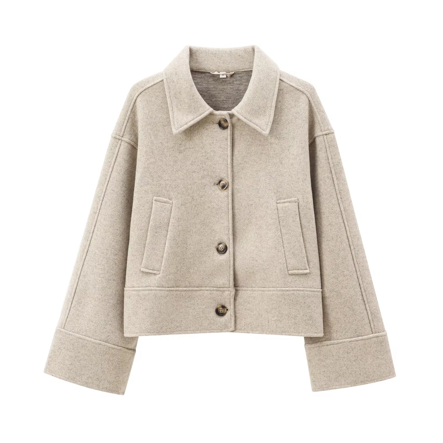 VESTE COURTE EFFET LAINE MÉLANGÉE
