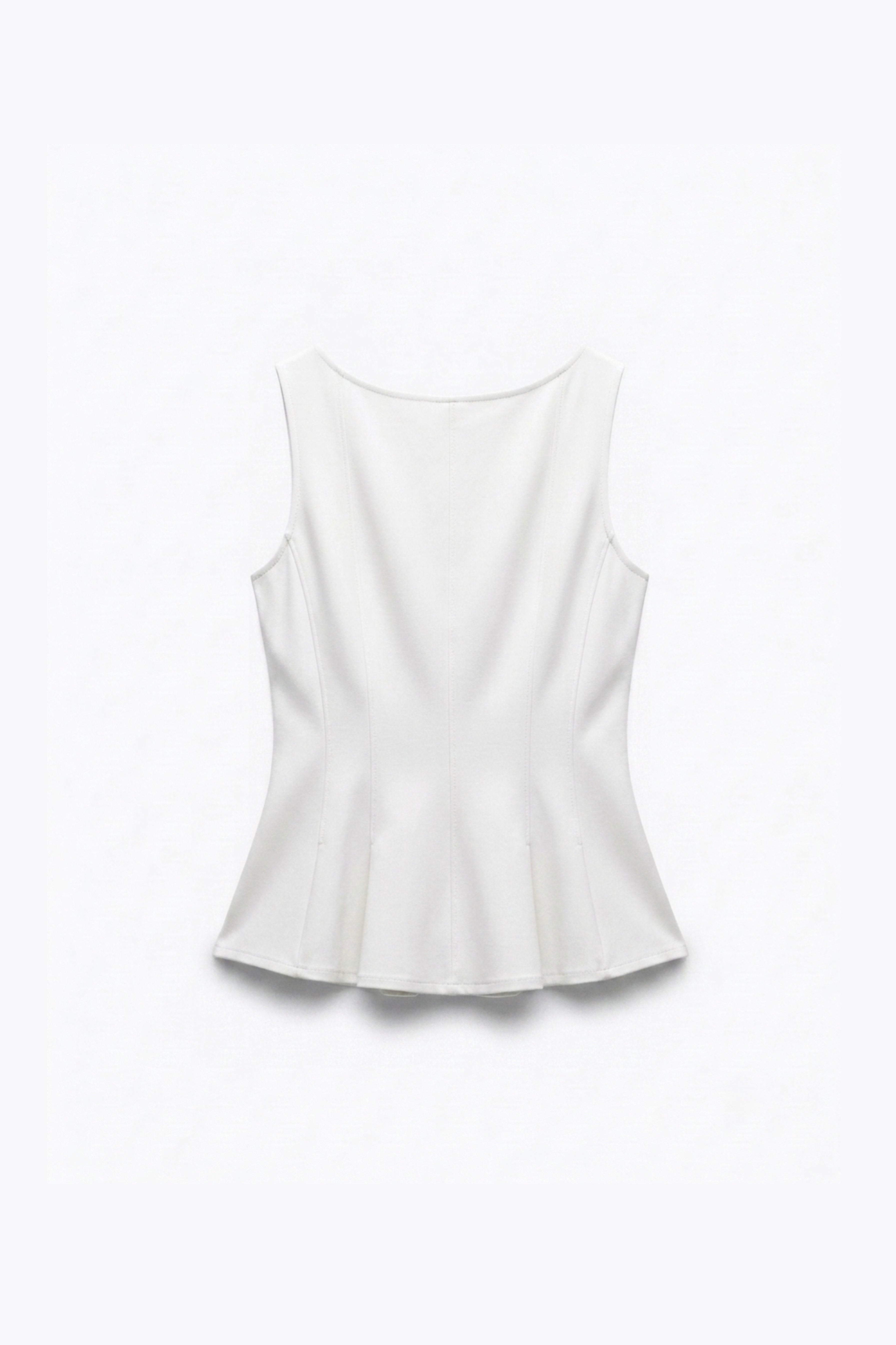 TOP SANS MANCHES À PEPLUM