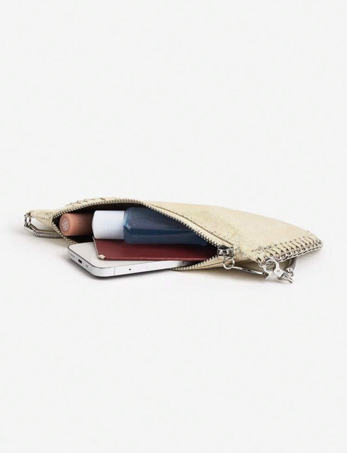 POCHETTE MÉTALLIQUE EN CUIR PU