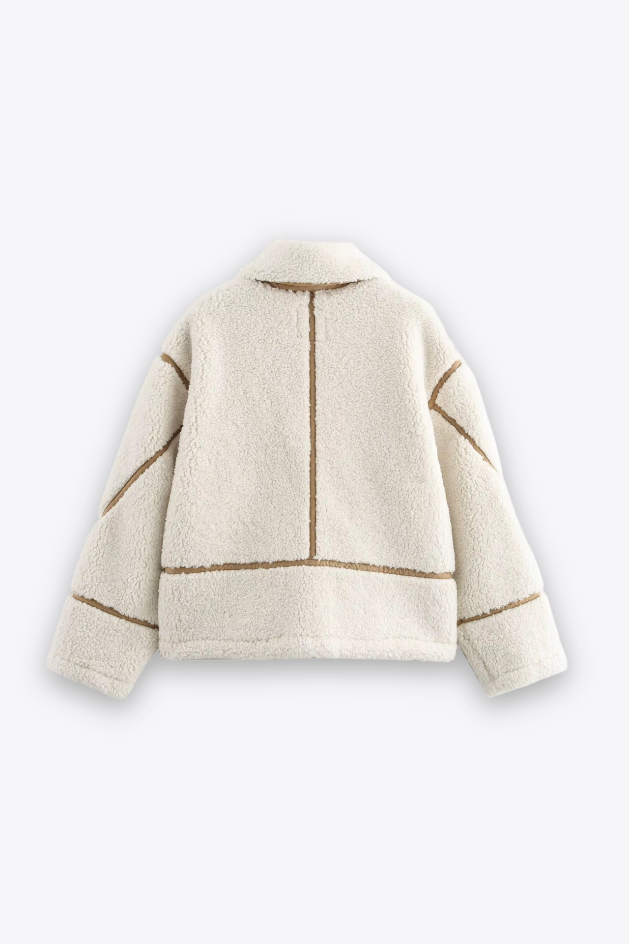VESTE EFFET LAINE AVEC DÉTAILS CONTRASTÉS