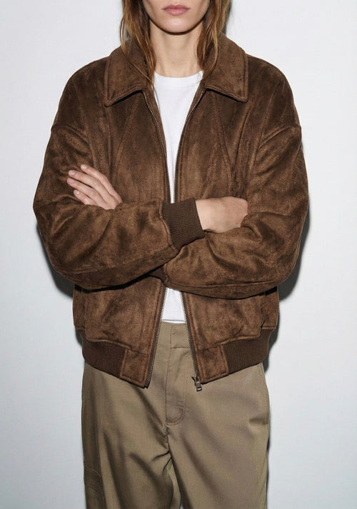 RIB-KNIT ZIP JACKET