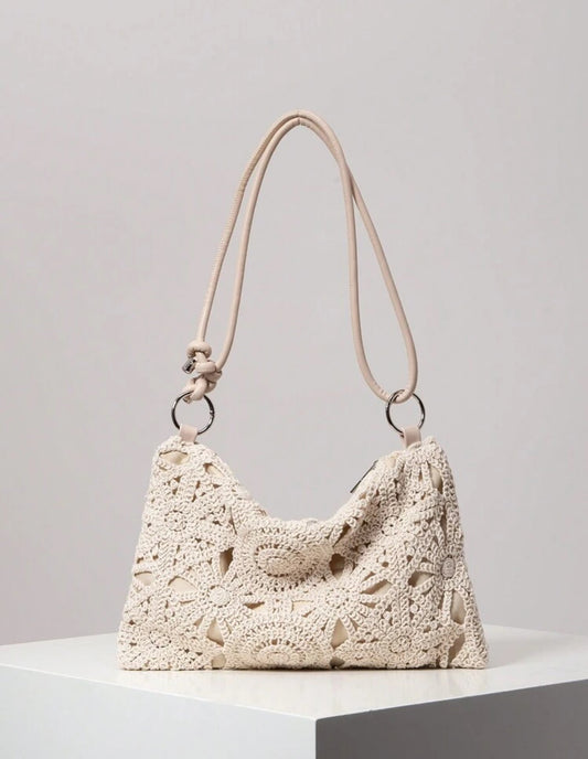 SAC À MAIN TRESSÉ À MOTIF FLORAL