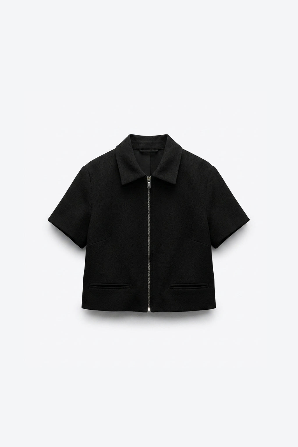 VESTE COURTE À MANCHES COURTES ET ZIPPÉE