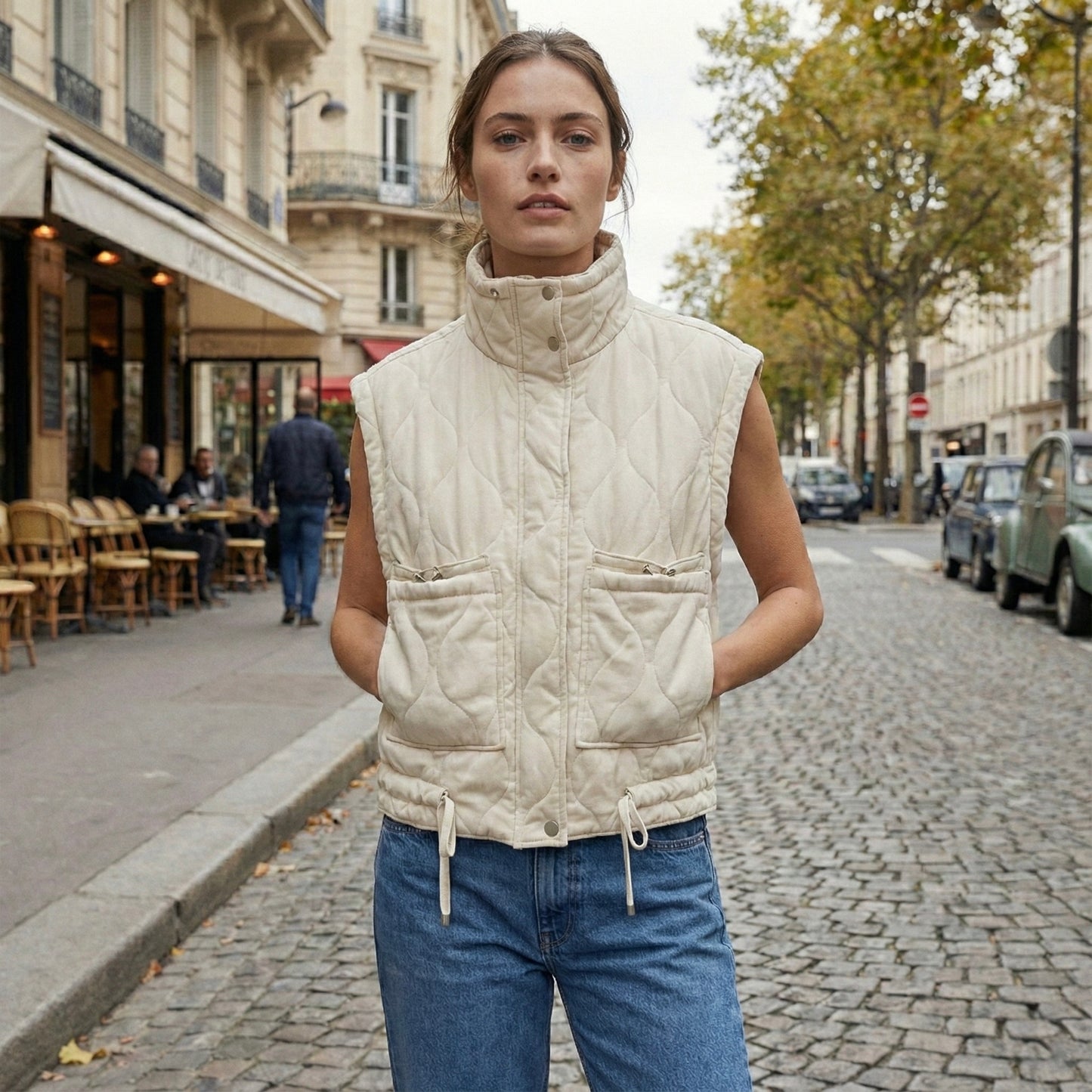 GILET MATELASSÉ STRUCTURÉ À LIENS