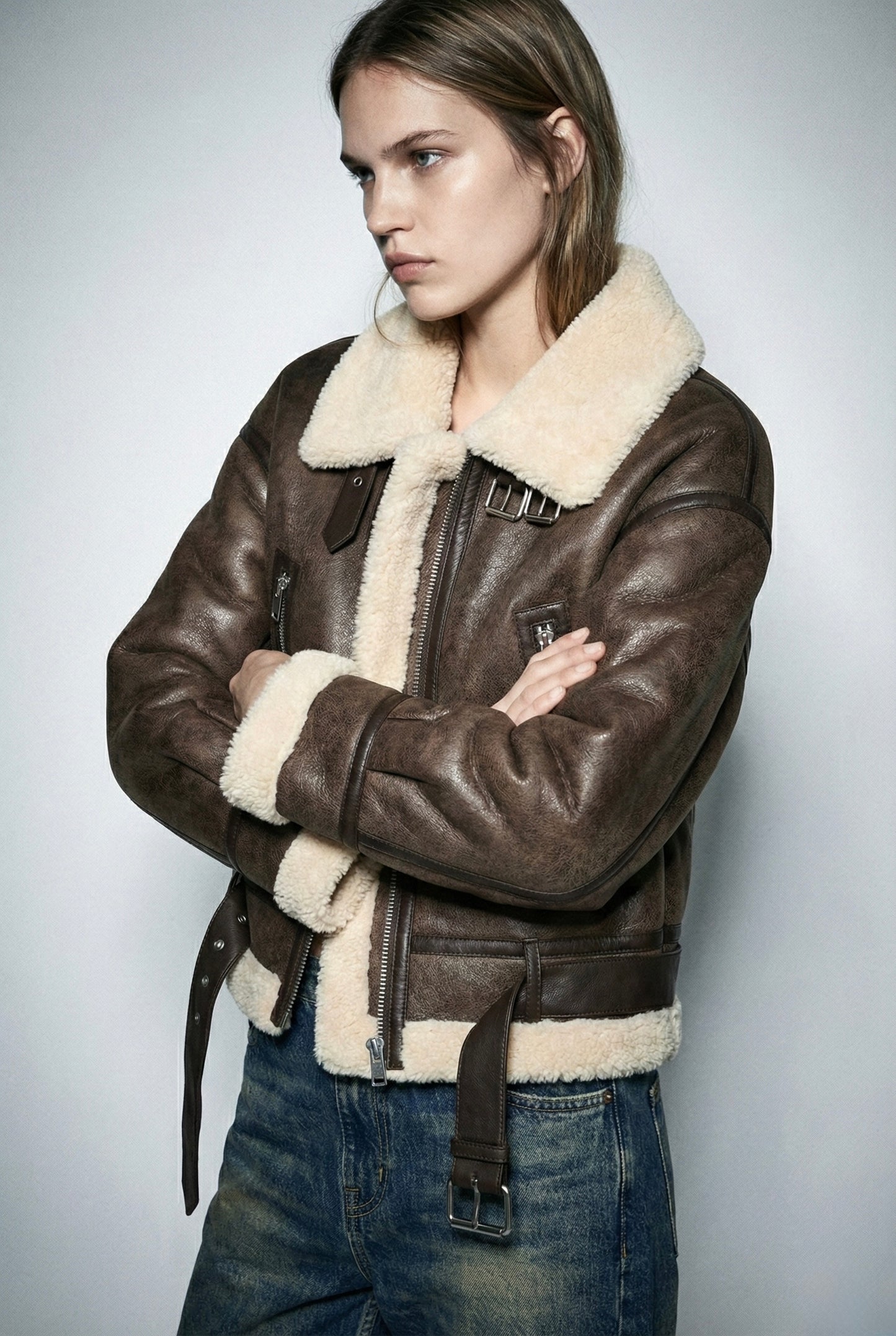 Vintage PU Leather Coat • Women