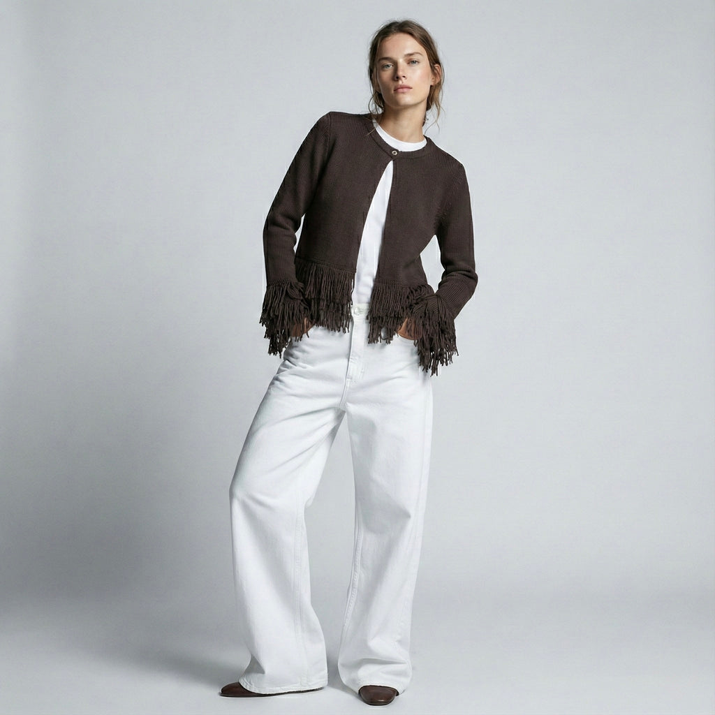 CARDIGAN À FRANGES