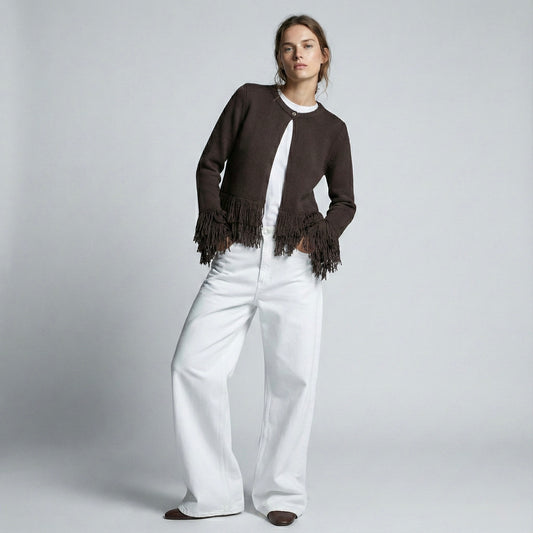 CARDIGAN À FRANGES