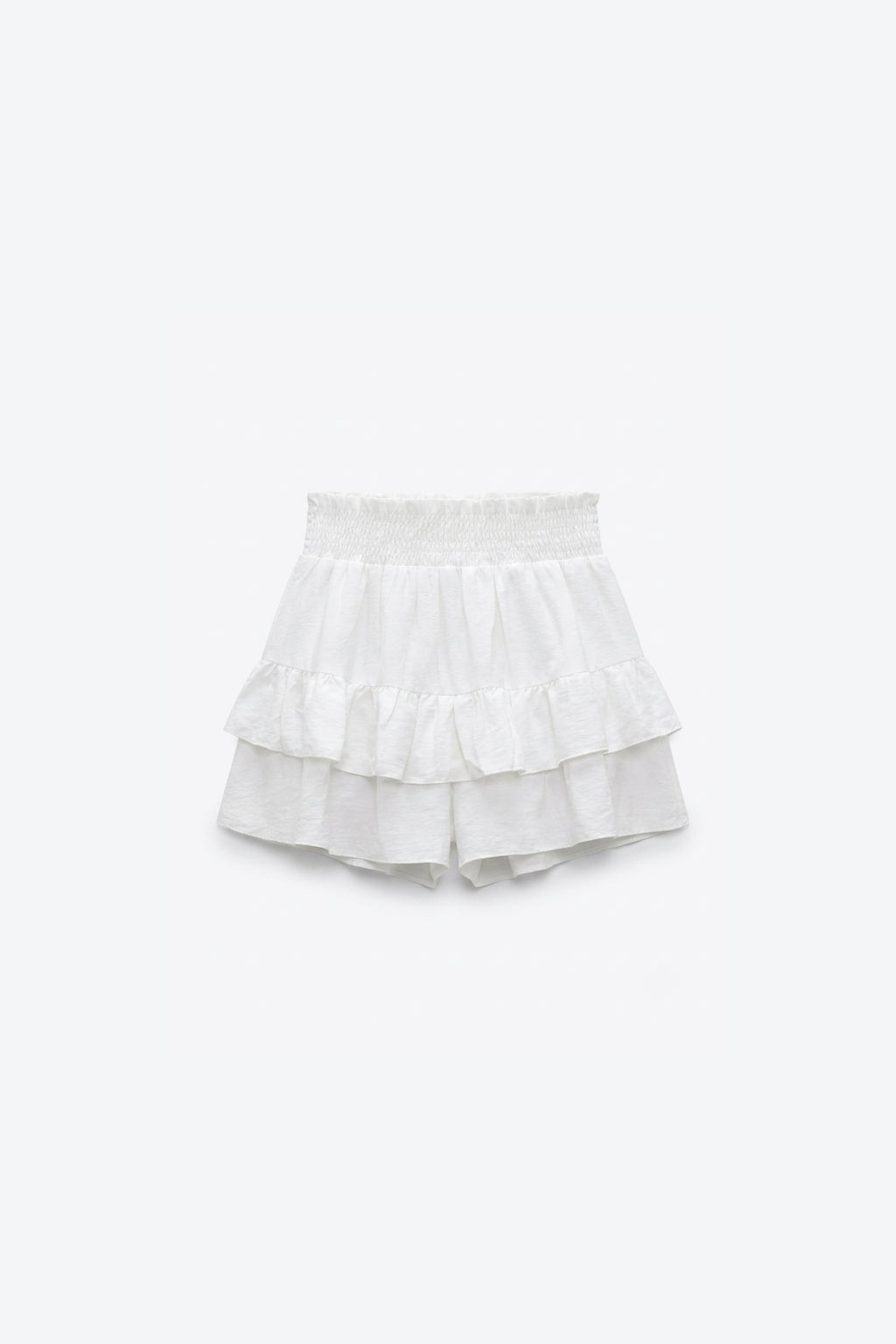 JUPE-SHORT À VOLANTS ET SMOCKS