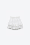 JUPE-SHORT À VOLANTS ET SMOCKS