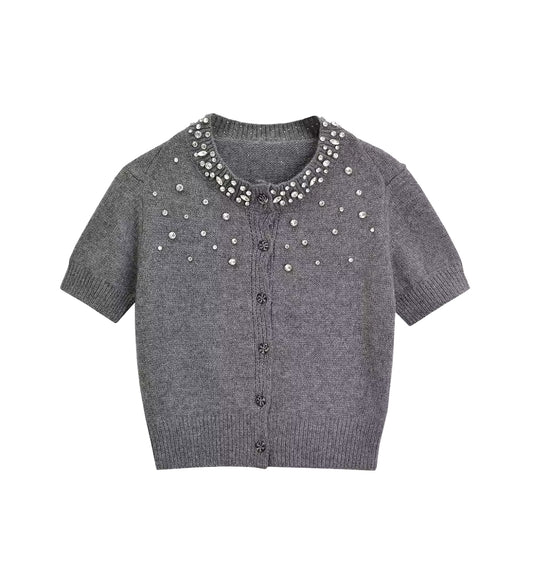 Cardigan à perles • Femme