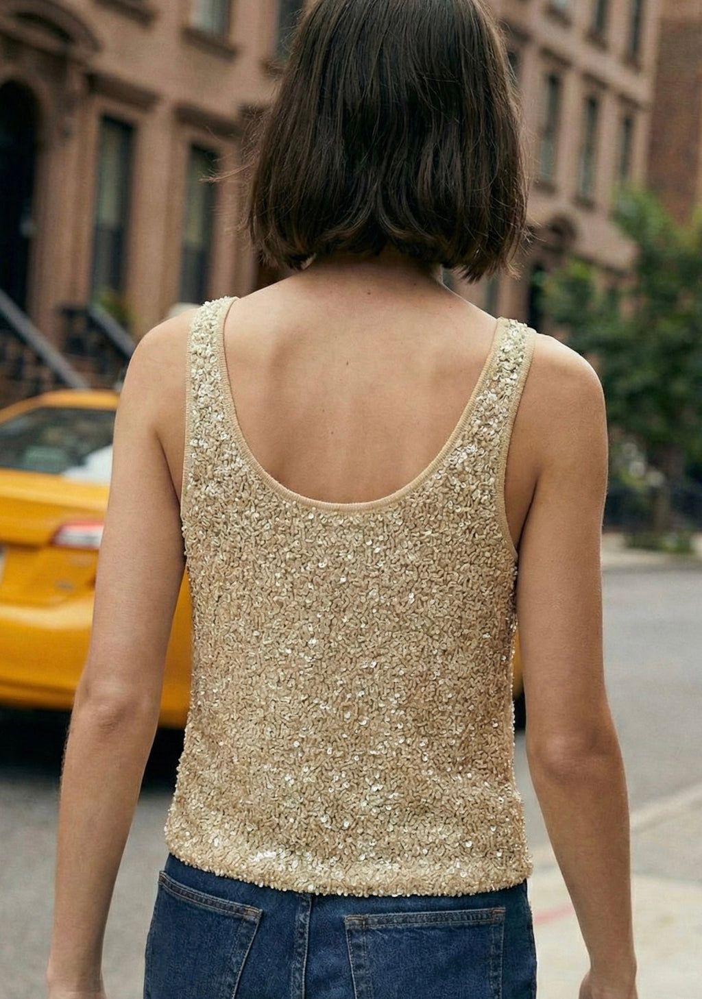 TOP EN MAILLE À SEQUINS