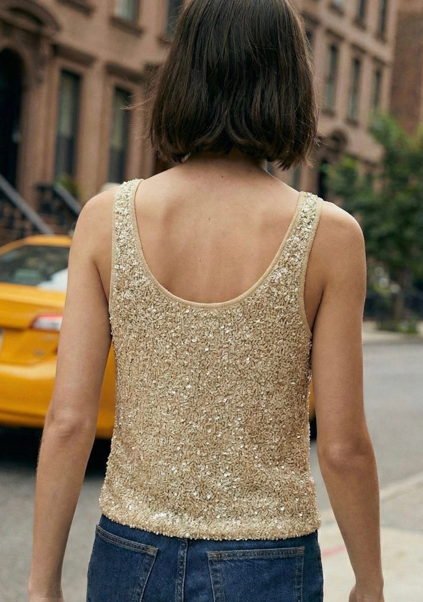 TOP EN MAILLE À SEQUINS