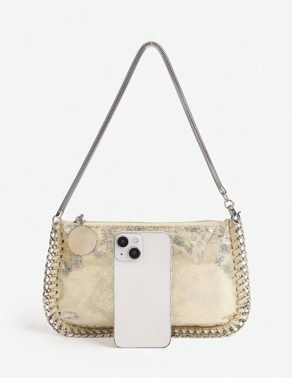 POCHETTE MÉTALLIQUE EN CUIR PU