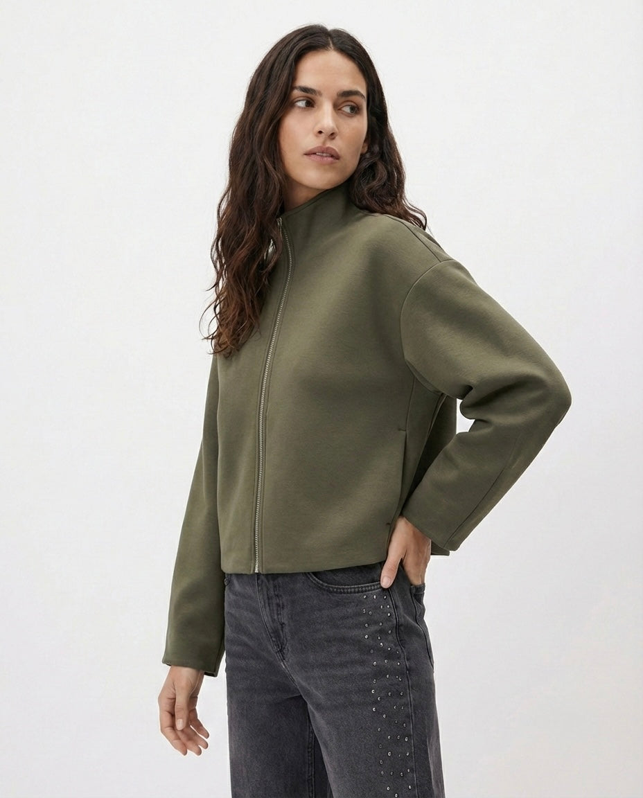 VESTE ZIPPÉE À COL MONTANT