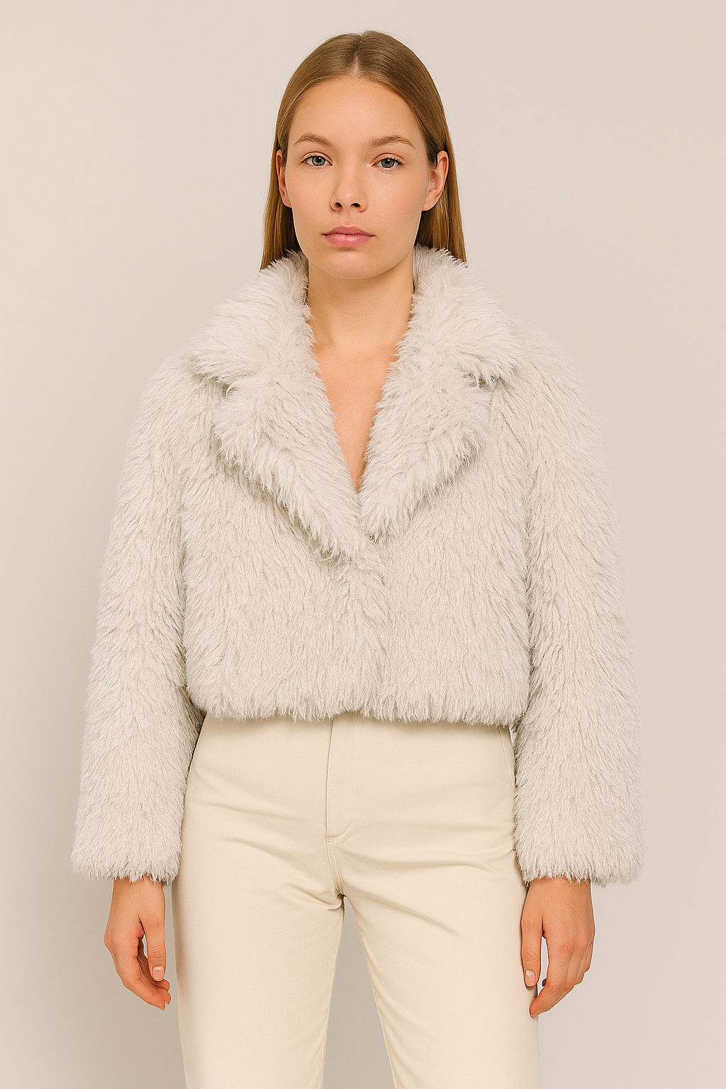 VESTE EFFET FOURRURE BROSÉE