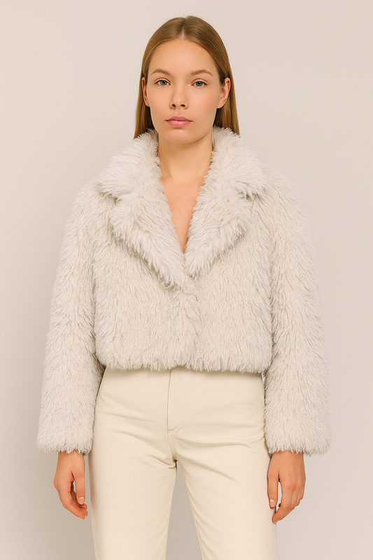 VESTE EFFET FOURRURE BROSÉE