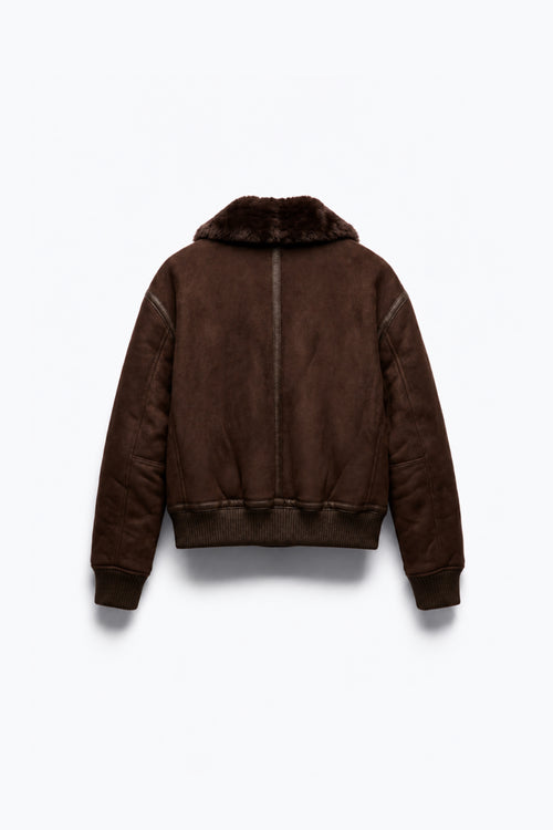 BLOUSON BOMBER DOUBLÉ FOURRURE