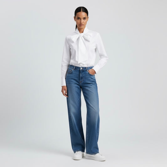Camicia con fiocco • Donna