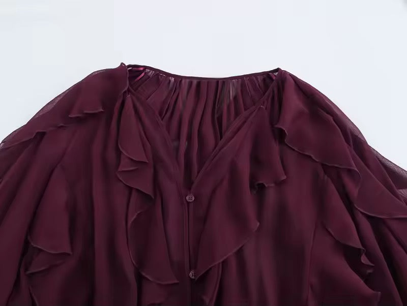 BLOUSE À VOLANTS