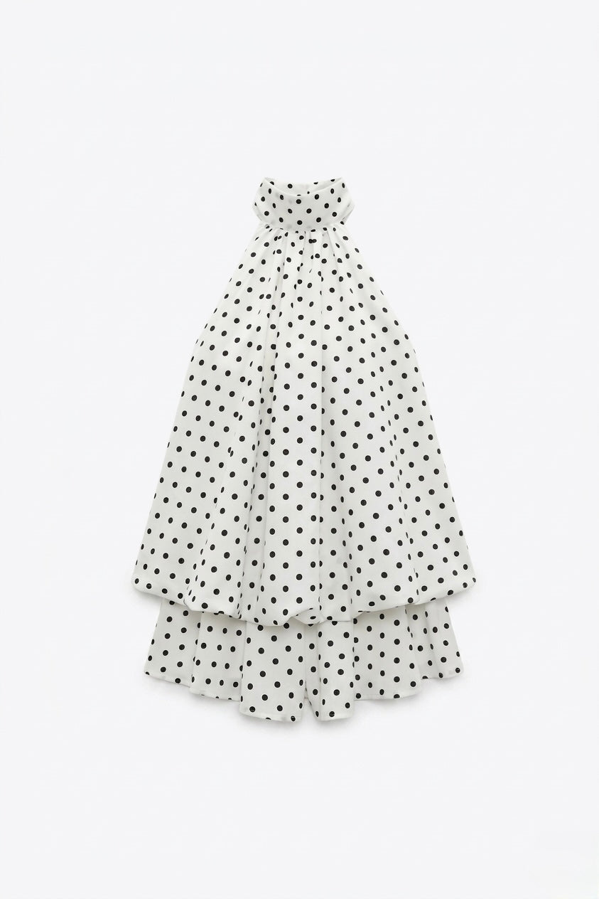 ROBE TRAPÈZE À MOTIF POIS