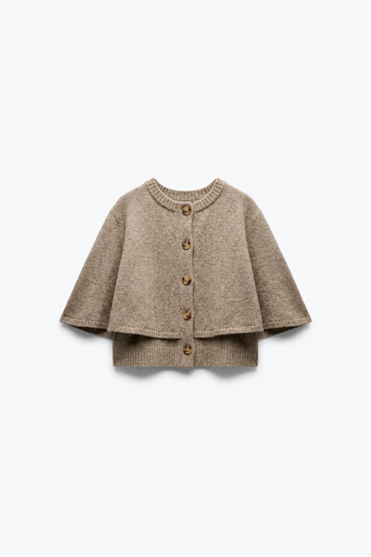 BUTTON-DOWN CAPE IN TEXTURED KNIT