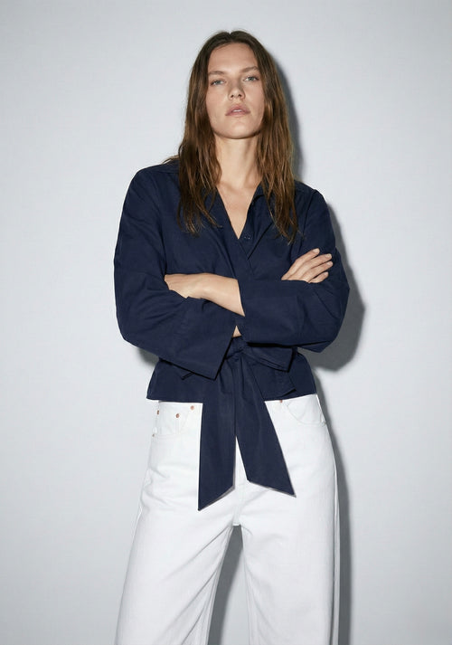 BLOUSE PORTEFEUILLE À CEINTURE