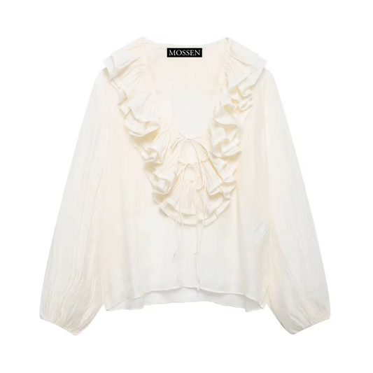 CHEMISE MOUSSELINE À VOLANTS