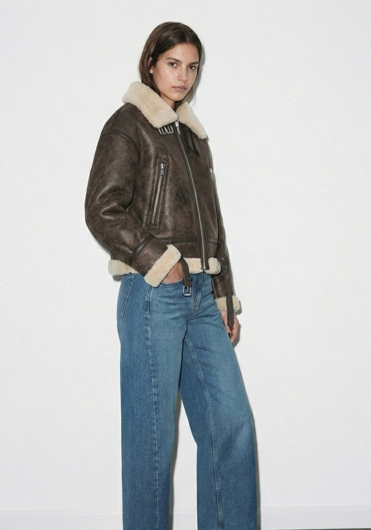 BLOUSON AVIATOR CEINTURÉ À ZIP