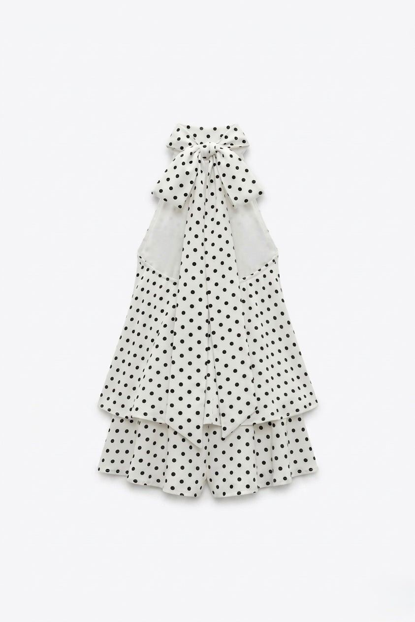 ROBE TRAPÈZE À MOTIF POIS