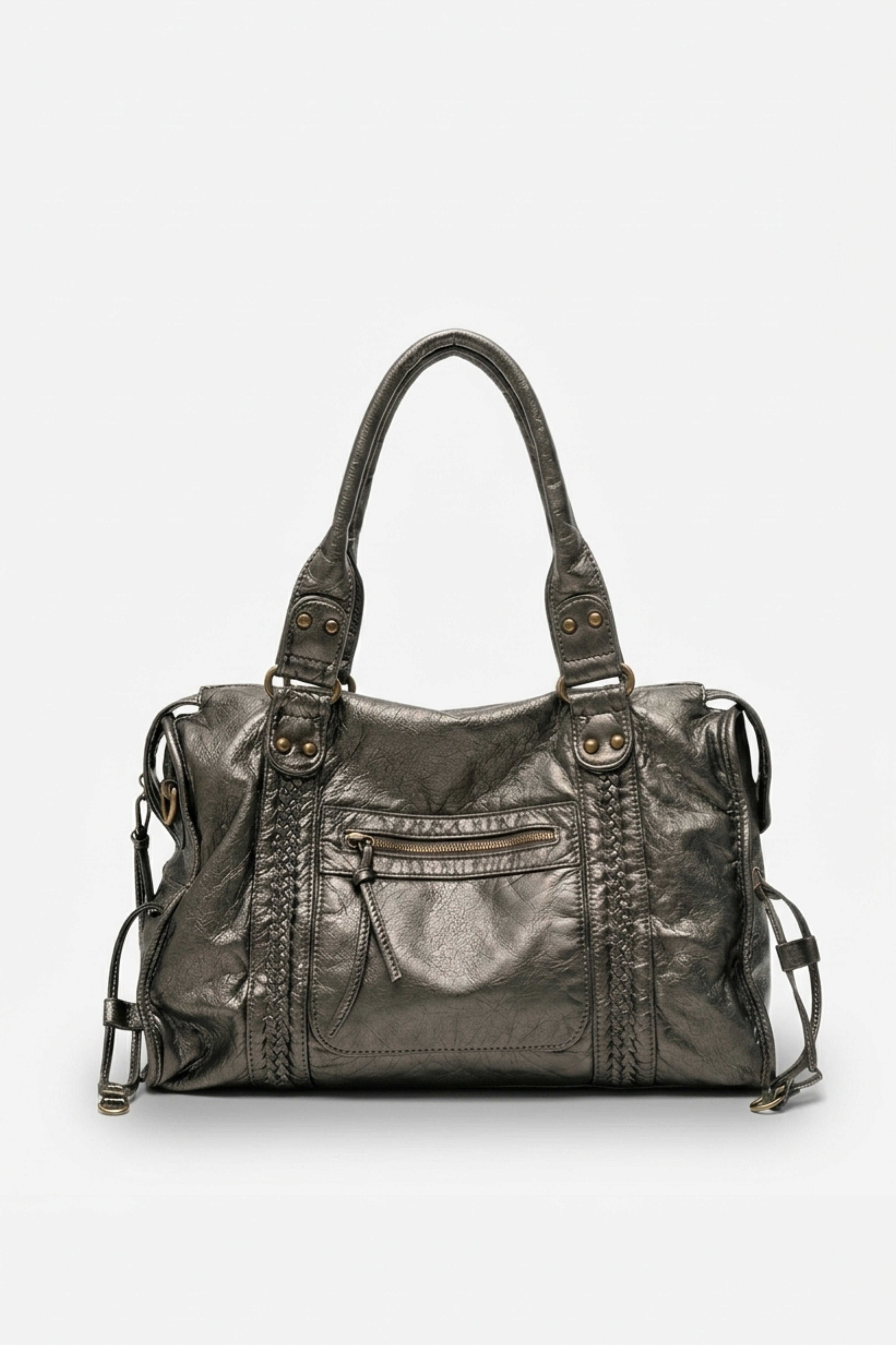 SAC À MAIN EN CUIR PU SILVER MAISON MOSSEN