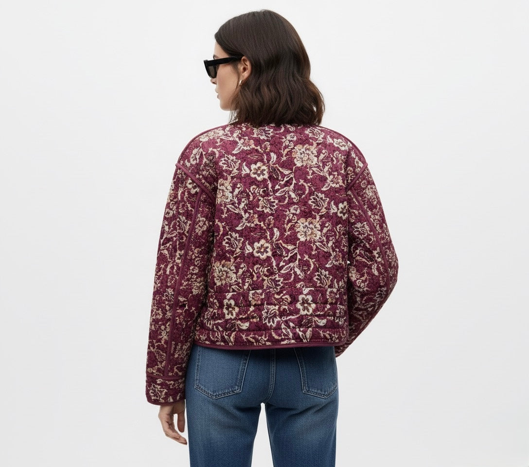 BLOUSON BRODÉ À BOUTONS MÉTALLIQUES
