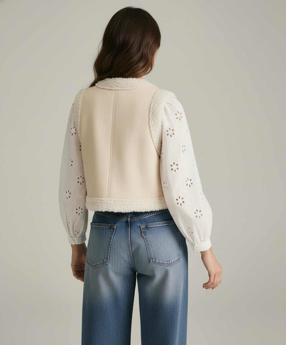 GILET BRODÉ À MOTIFS FLORAUX