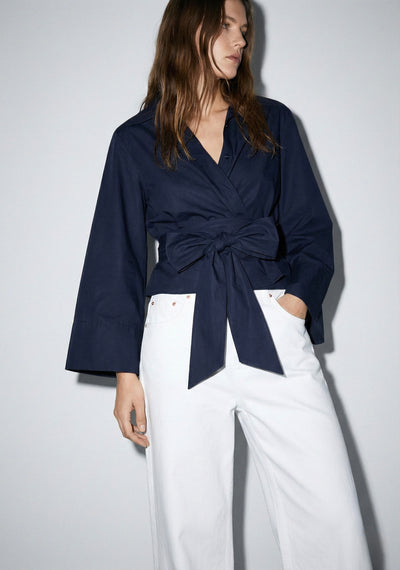 BLOUSE PORTEFEUILLE À CEINTURE