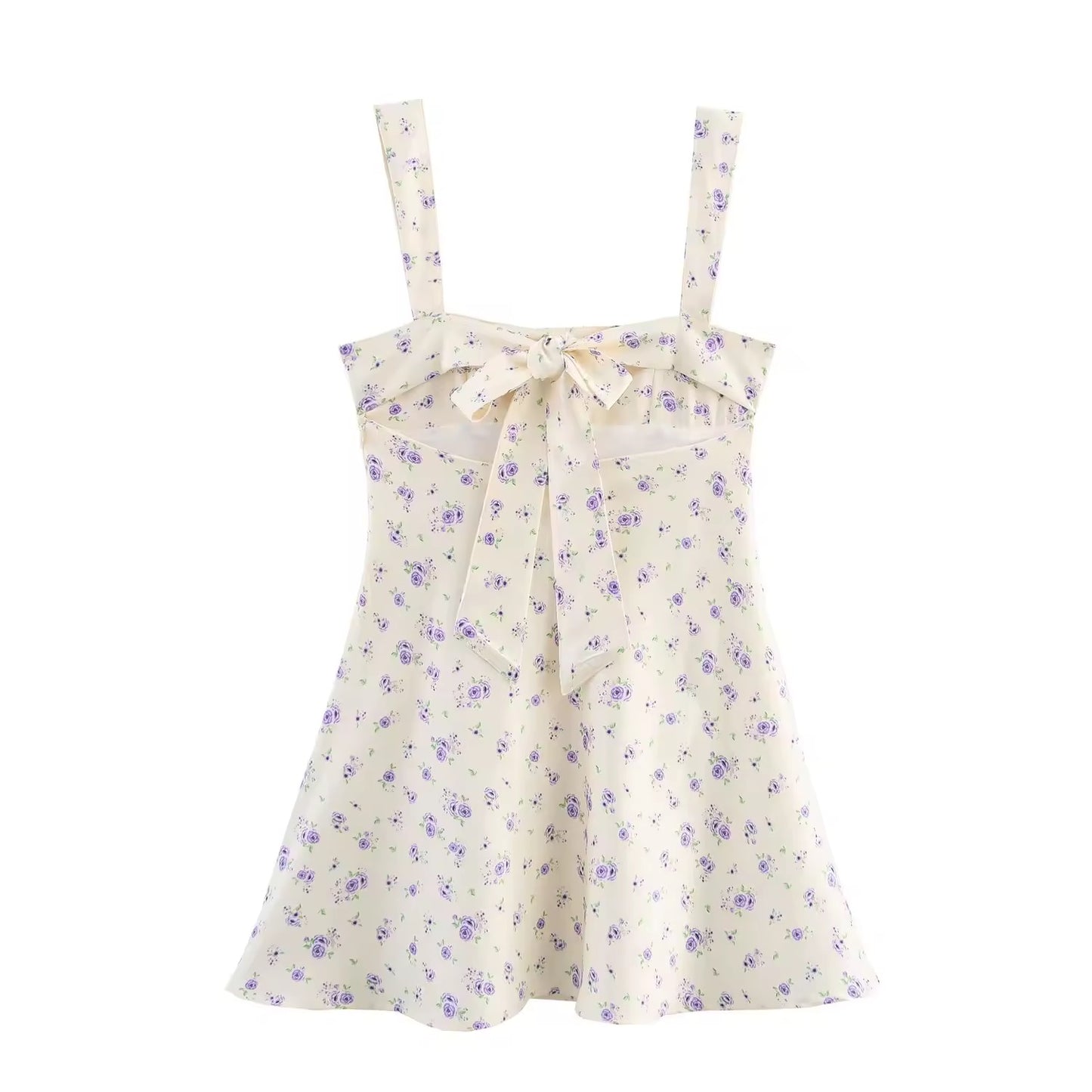 ROBE À FLEURS À BRETELLES ÉPAISSES