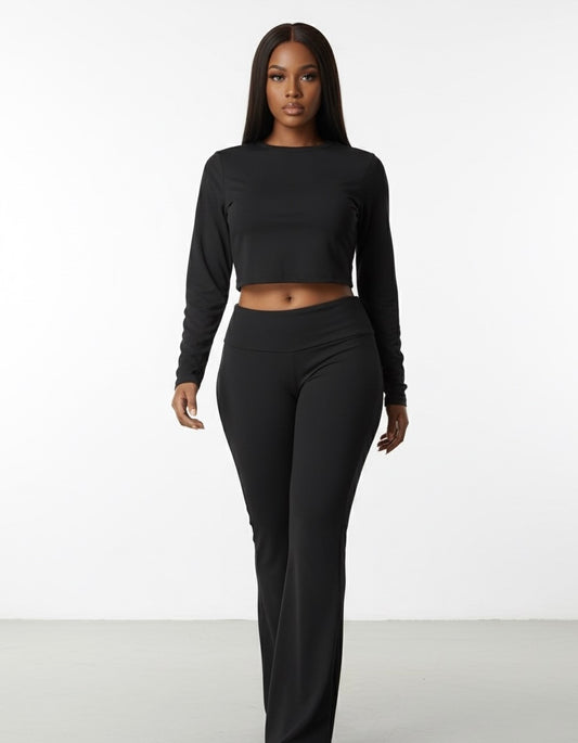 ENSEMBLE CROP & PANTALON FLUIDE